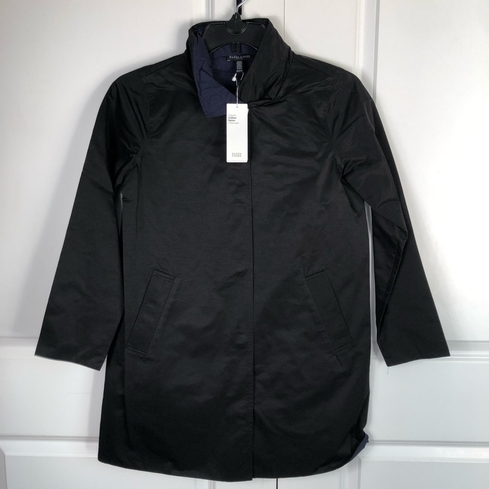 Eileen Fisher Black Raincoat